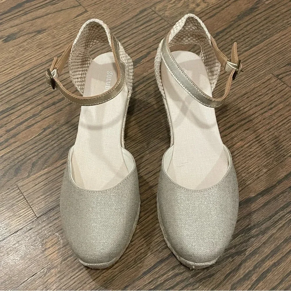 NEW Soludos Closed-toe Midwedge Linen Espadrille Women’s 10